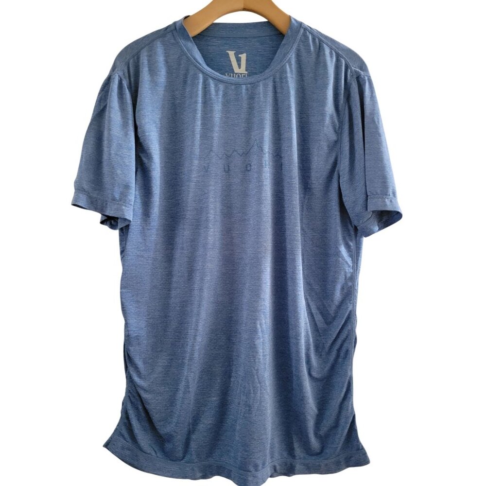 Vuori Mens Blue Tradewind Performance Tee Shirt Pullover size Small short Sleeve